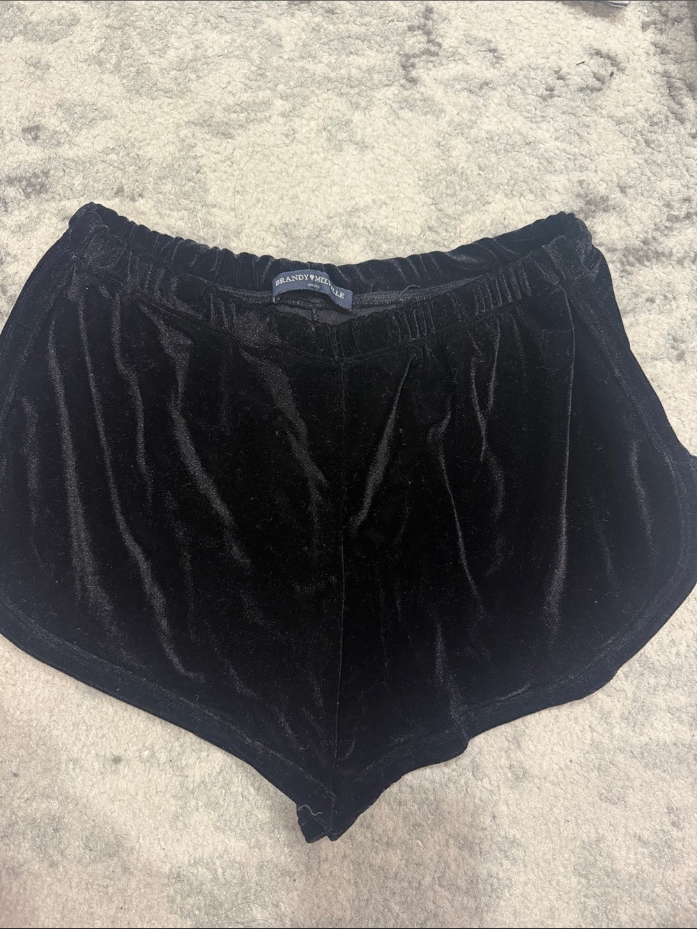 Brandy Melville Black Velvet Lounge Shorts